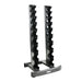 TKO 10 Pair Vertical Dumbbell Rack Set 5-50 Lb. 10 Pairs - metal support