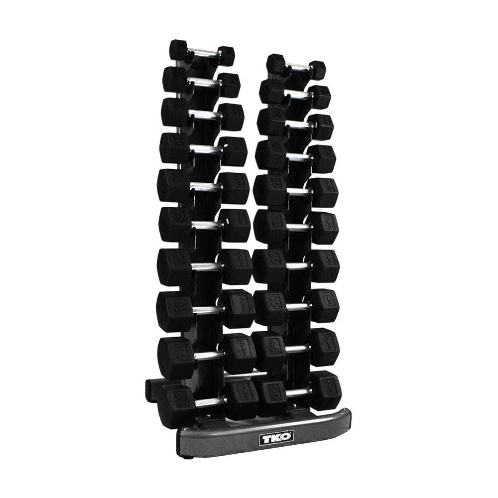 TKO 10 Pair Vertical Dumbbell Rack Set 5-50 Lb. 10 Pairs