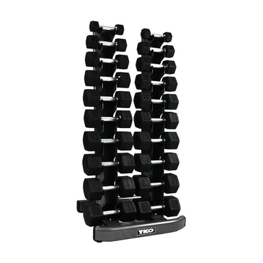 TKO 10 Pair Vertical Dumbbell Rack Set 5-50 Lb. 10 Pairs