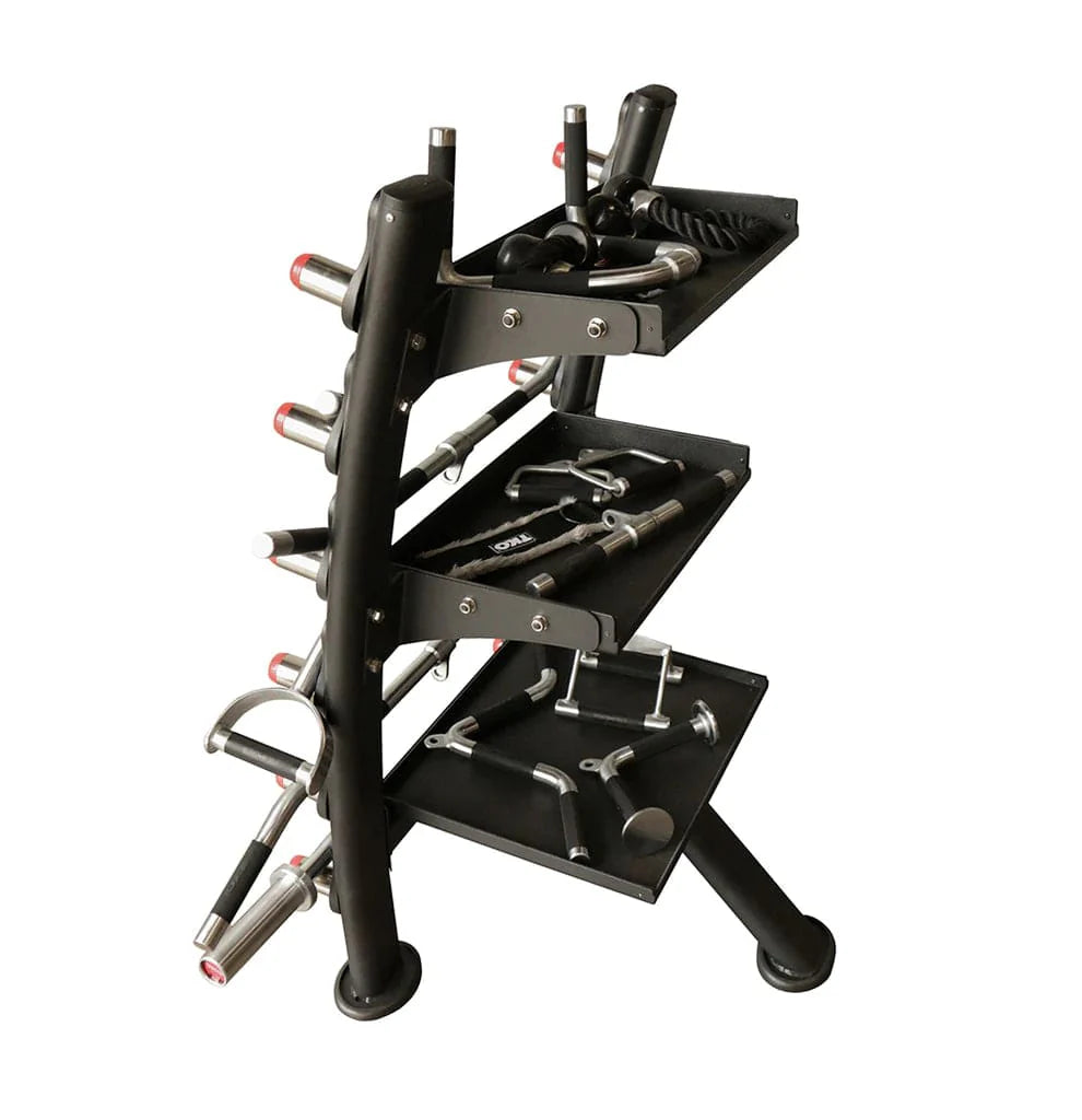 TKO 16 Piece Cable Accessory Kit with Storage Rack - detailed glance of the holder and accessory