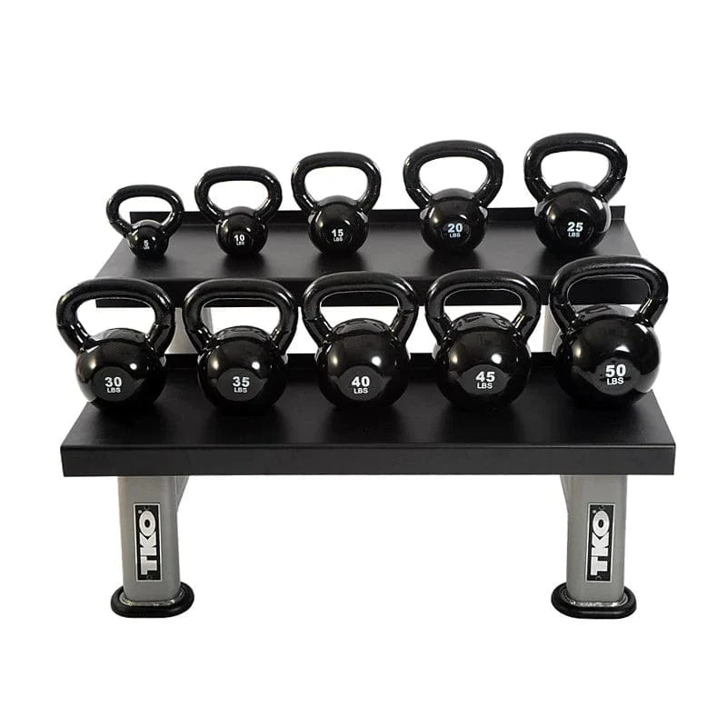 TKO 2 Tier Kettlebell Rack 859KR with Full Kettlebell Set