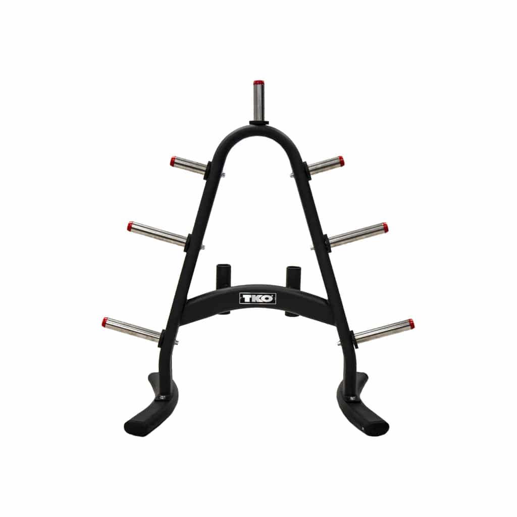 TKO 255 Lb. Weight Plate Set With Storage Rack 843OPT - black and metal storage rack 