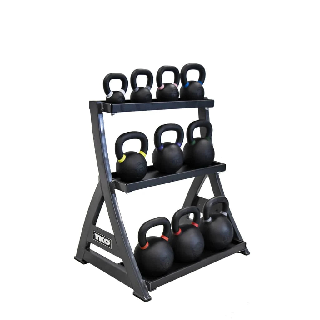 TKO 3 Tier Kettlebell Rack 856KR with Full Kettlebell Set