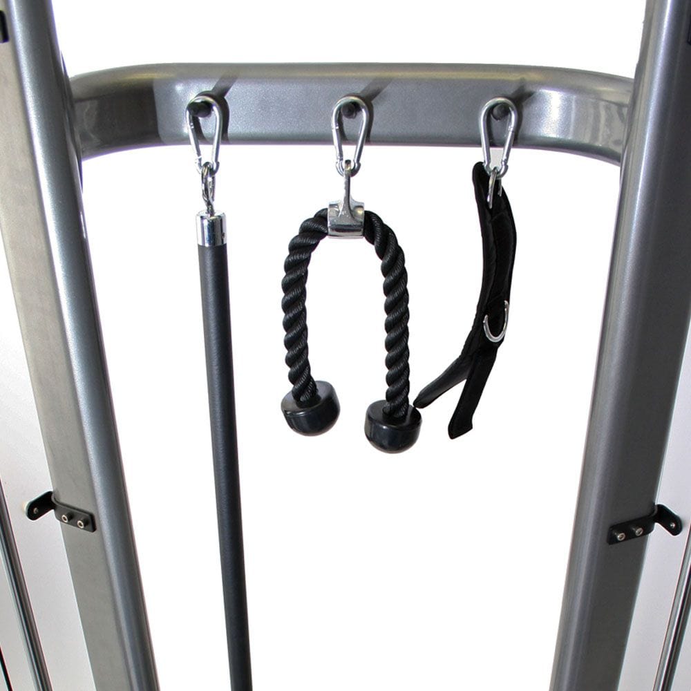 TKO Strength 9050 Functional Trainer Cable Machine - closeup look to the other accessories included