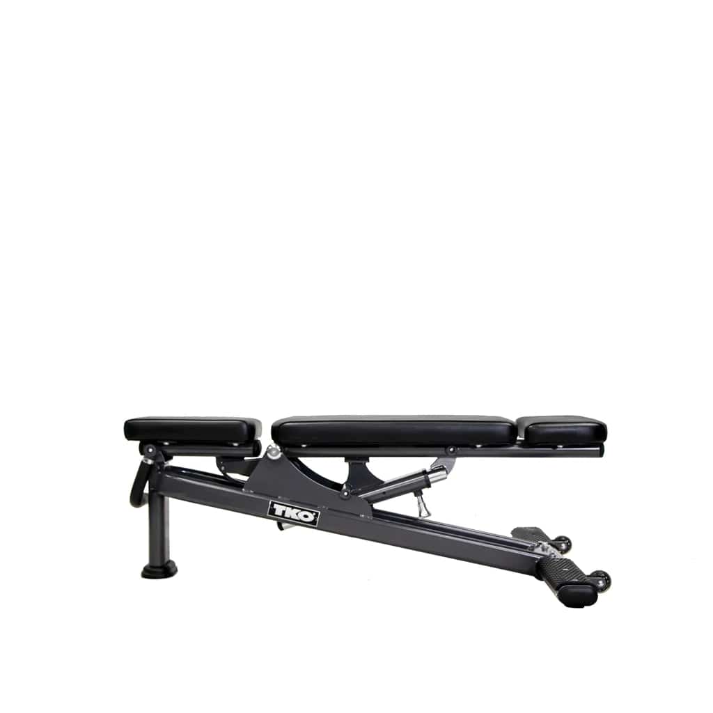 TKO Commercial Adjustable Bench 874MA - a black bench with black cushion