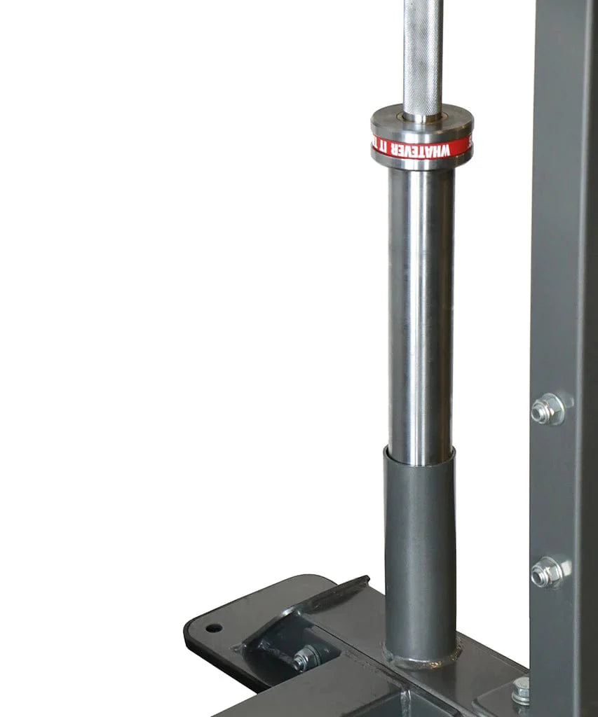 TKO Commercial Half Rack - grey with red metal part of the rack