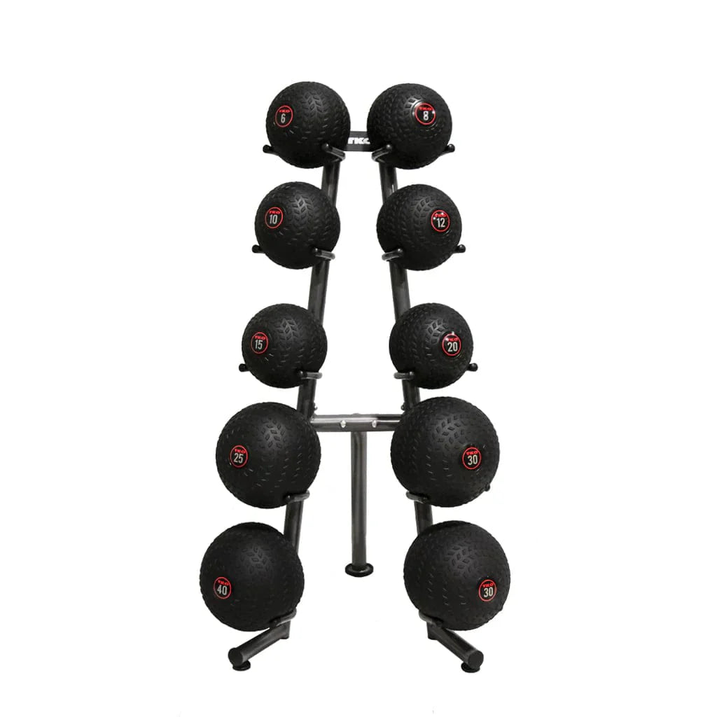  V=TKO Premium Medicine Ball Set With Rack - front view of the medicine ball  rack