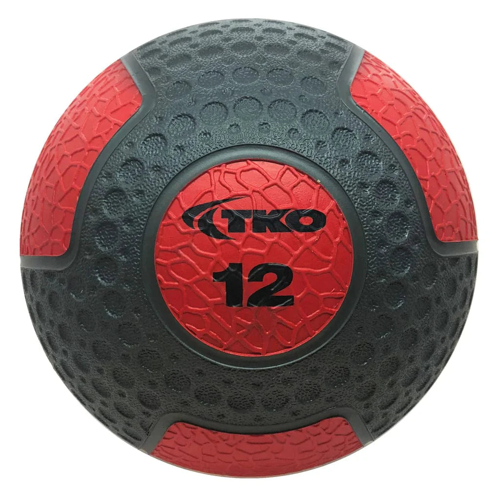 TKO Premium Medicine Ball Set With Rack - black and red medicine ball with number 12