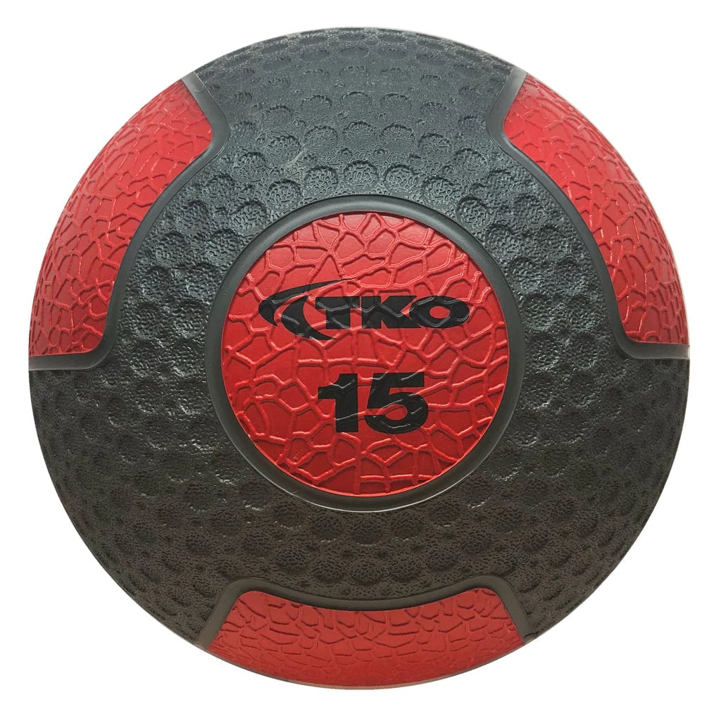 TKO Premium Medicine Ball Set With Rack - black and red medicine ball with number 15