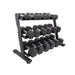 TKO Strength 3-Tier Rail Dumbbell Rack 6230-B - rack for 5-50 lbs pair