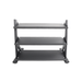 TKO Strength 3-Tier Shelf Style Dumbbell Rack 6235-B - black shelf style rack for dumbbells