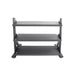 TKO Strength 3-Tier Shelf Style Dumbbell Rack 6235-B - black shelf style rack for dumbbells