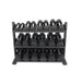 TKO Strength 3-Tier Shelf Style Dumbbell Rack 6235-B - arrange dumbbells on a shelf style rack