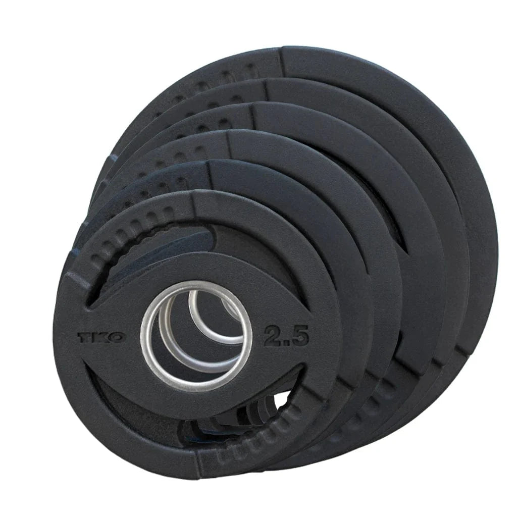 TKO Rubber Olympic Grip Plate Set 803OR