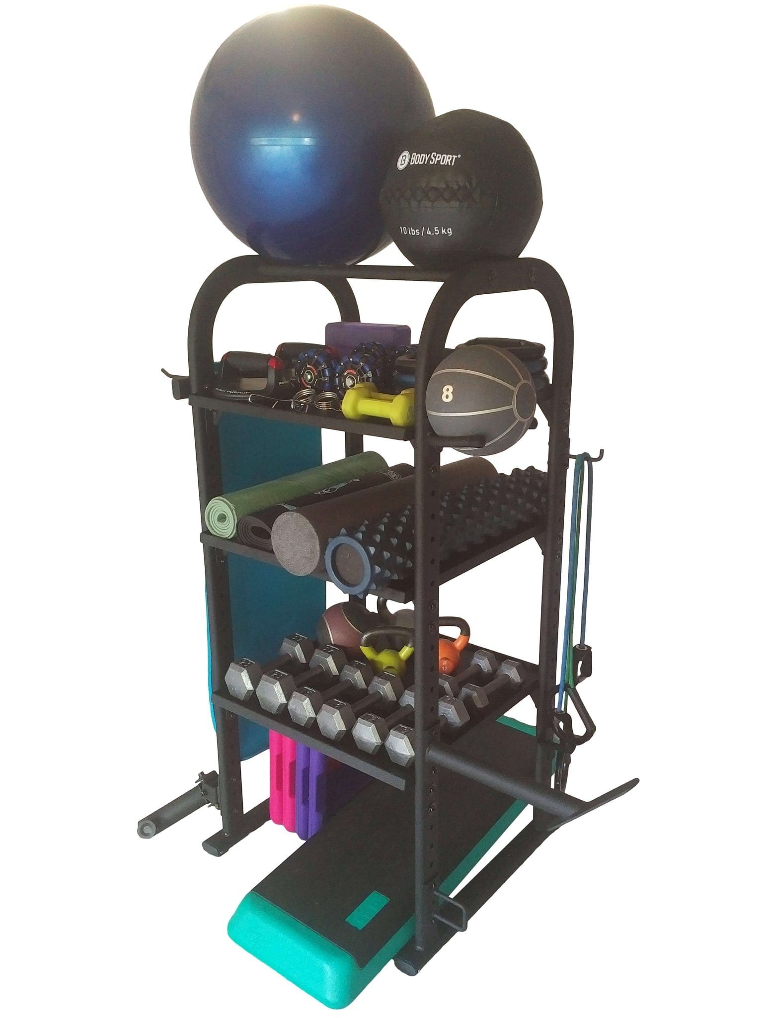 TotalStorage The HUB200 Series Equipment Storage - a rack with exercise equipment on top