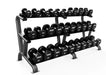 Troy 15-Pair Dumbbell Rack - dumbbells displayed on rack