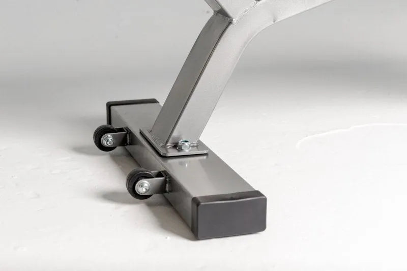 Troy Flat Bench - close up view of rubber feet and endcaps