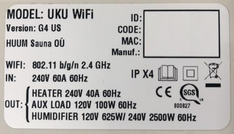 HUUM Module, Control, UKU-WIFI - Information label