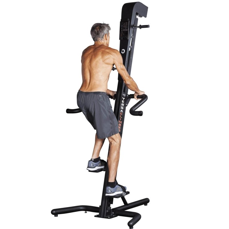 VersaClimber TS Magnetic Commercial Vertical Climber - back view of a man on a exercise bike