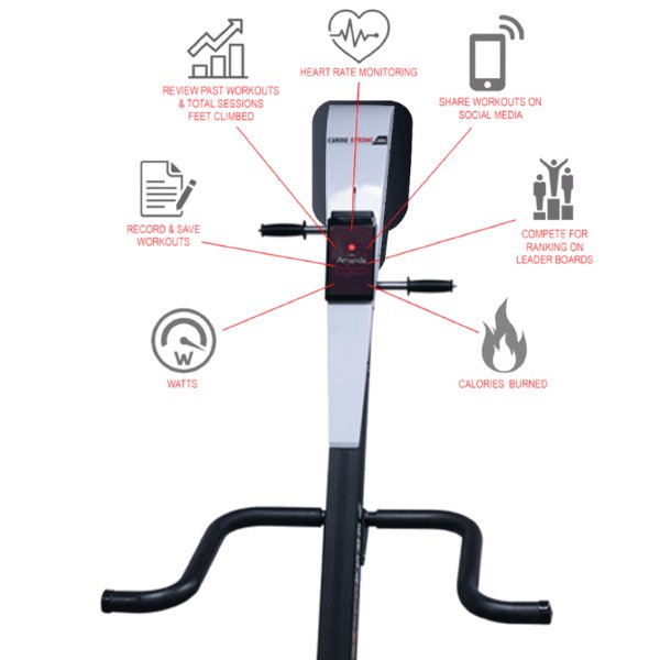 VersaClimber TS Magnetic Commercial Vertical Climber - a exercise bike with features overlay