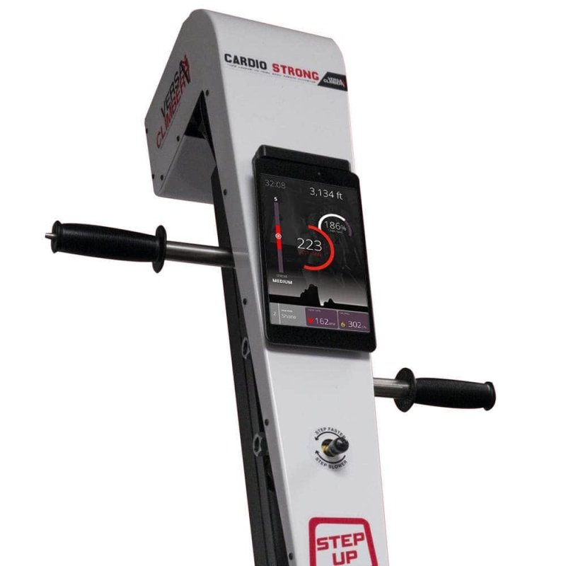 VersaClimber TSA Commercial Vertical Climber - a machine with a screen on it