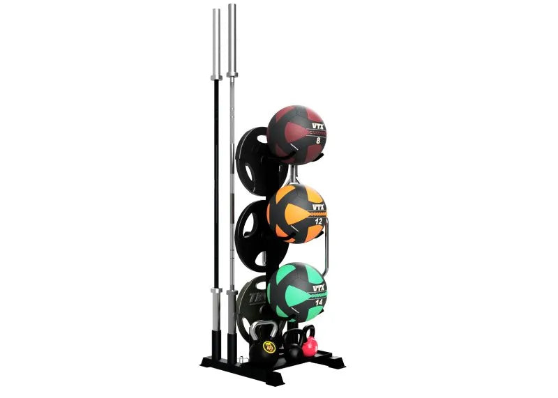 Vertical Multiple Storage Rack - rack with gym equipment mounted