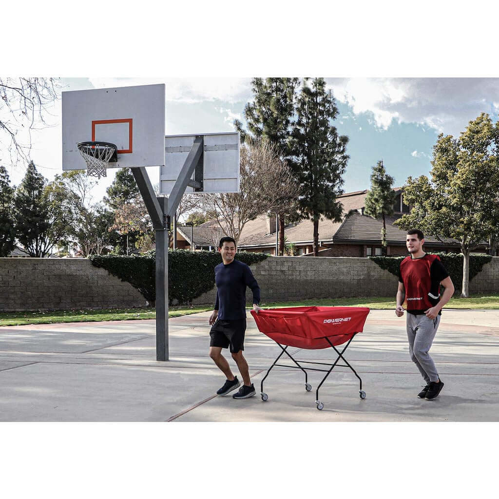 Powernet Volleyball Wheeled Cart XL 1189 - cart on a basketball court