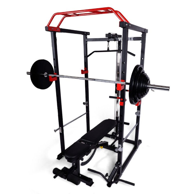 Vortex Strength Power Rack Full Set (Cage + Barbell + Plate Set + Adjustable Bench)