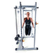 Vortex Strength SRVXG350 Power Cage / Lat Pulldown with Dip Attachments + Landmine - Woman working out using the equipment in dips exercise