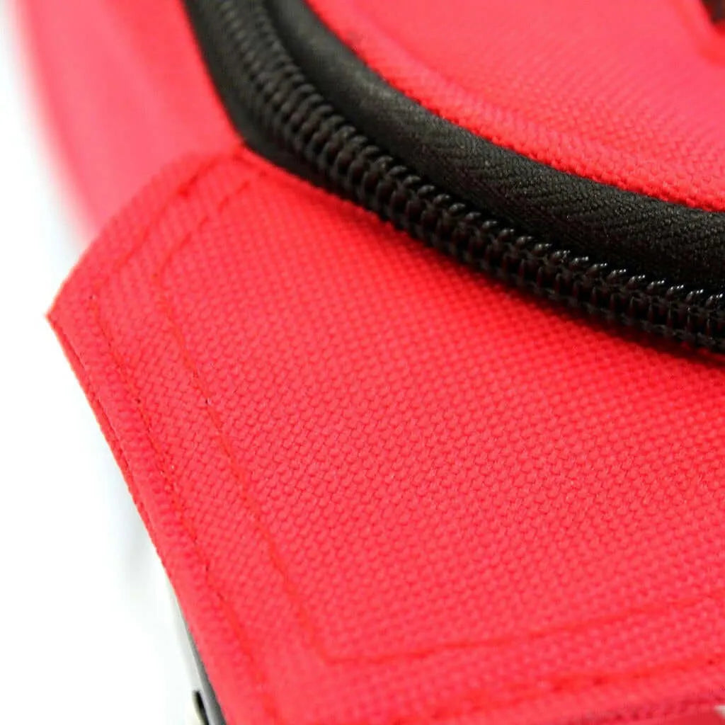 Close up look on Powernet Wheeled Ball Caddy Cart for Baseball Softball and Tennis 1091's zipper and material