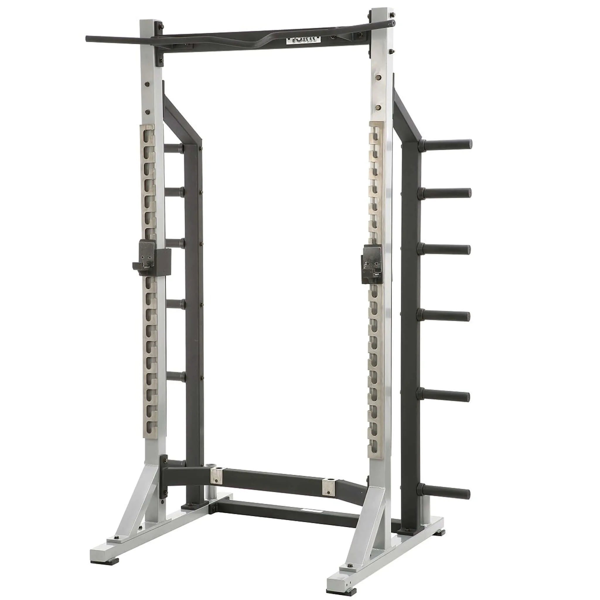 York Barbell 53009 STS Self-Standing Half Rack - Corner view white