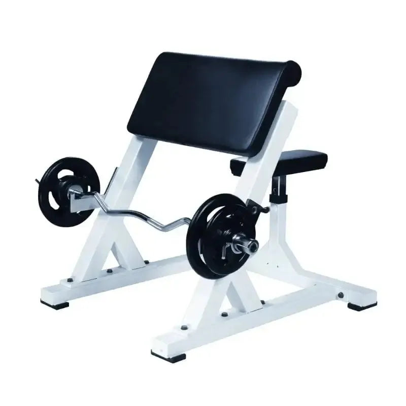 York STS Preacher Curl Bench - White