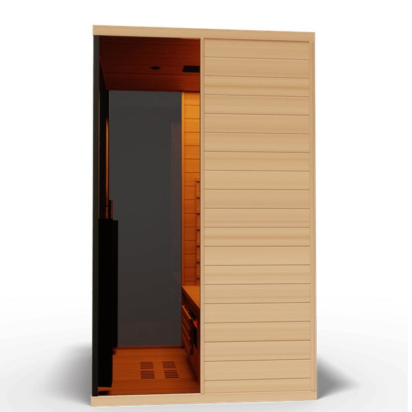 Medical 6 Ultra Full-Spectrum Sauna - wood panels on walls