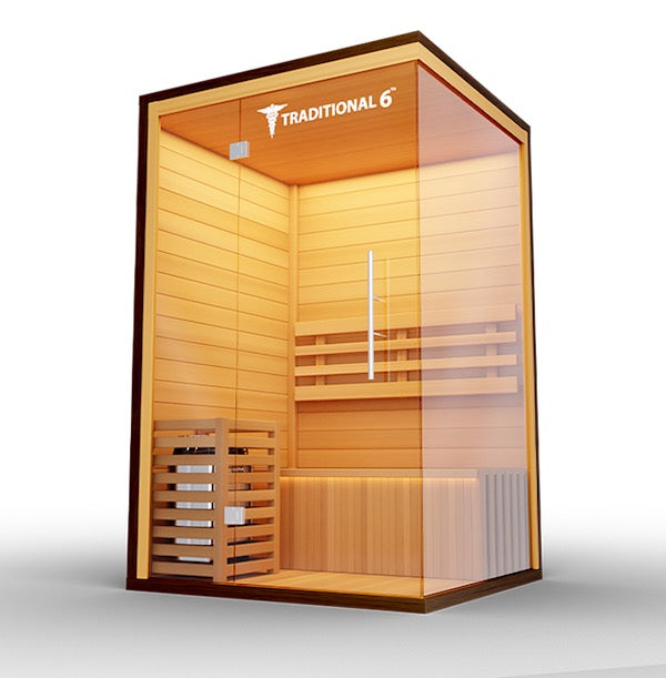 Medical 6 Traditional Sauna - wooden panel on walls