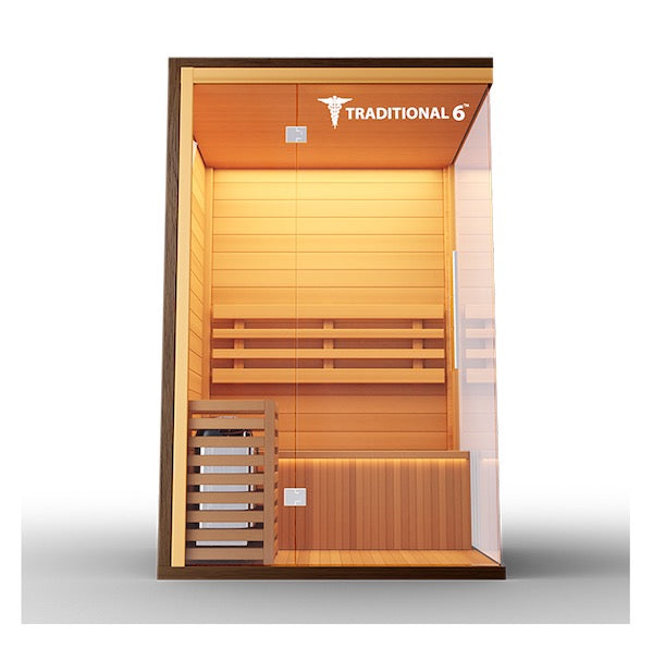 Medical 6 Traditional Sauna - glass door