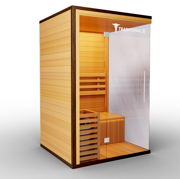 Medical 6 Traditional Sauna - wooden panels on the side 