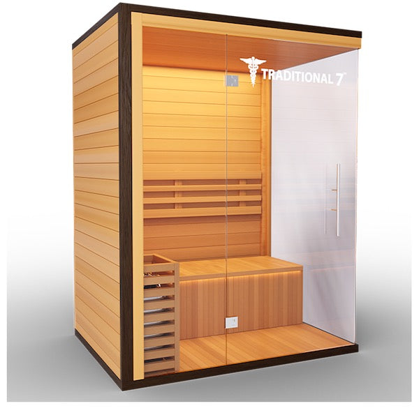 Medical 7 Traditional Sauna - wood panel floors