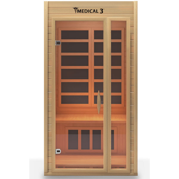 Medical 3 Infrared Sauna - glass door with handle