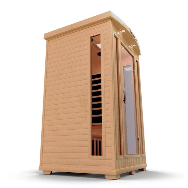 Medical 4 Infrared Sauna - sideview with glass display