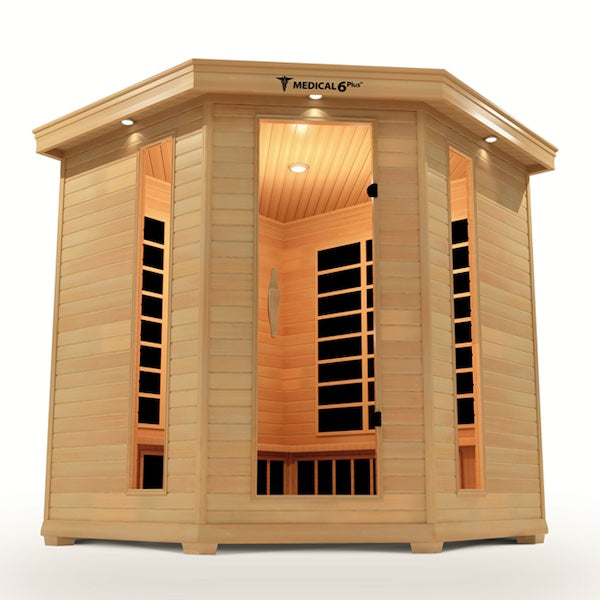 Medical 6 Plus Infrared Sauna - glass door and displays