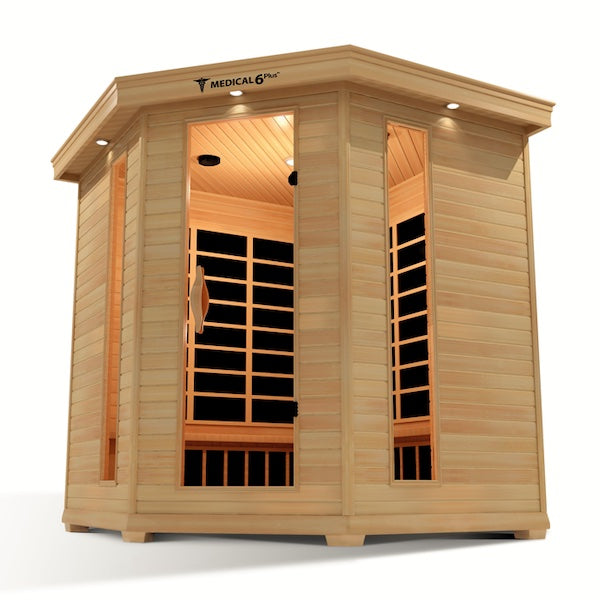 Medical 6 Plus Infrared Sauna - wood panelling on walls