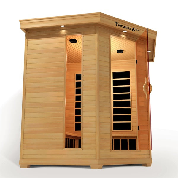 Medical 6 Plus Infrared Sauna - outside and inside lighting