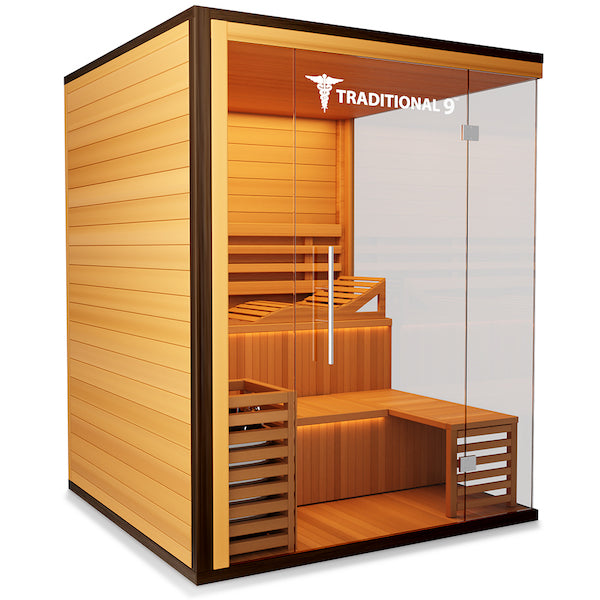 Medical 9 Plus Traditional Sauna - multiple layered bench