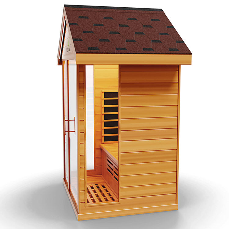 Medical Nature 6 Outdoor Infrared Sauna - Side 3D view of sauna