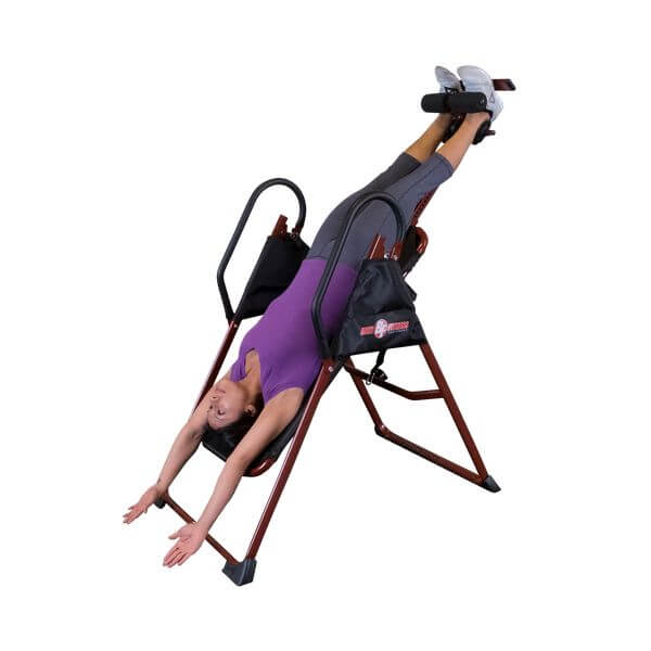 Best Fitness BFINVER10 Inversion Table - woman on table while on slant position side view photo 