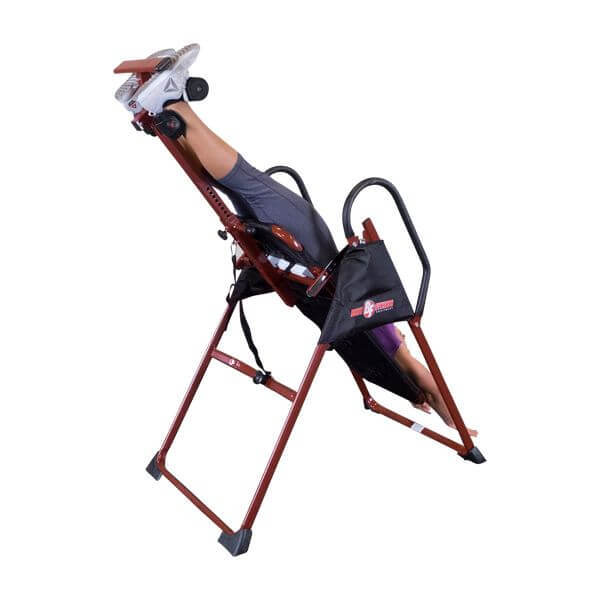 Best Fitness BFINVER10 Inversion Table -  woman on table while on slant position workout