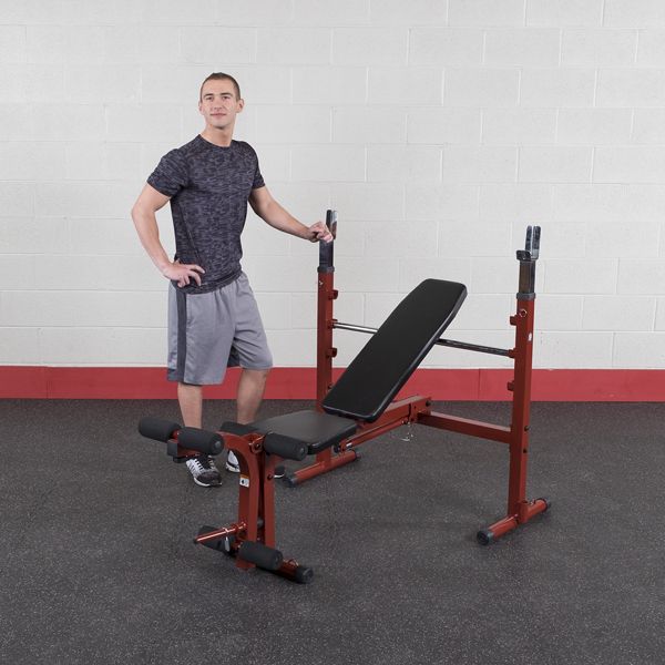 Best Fitness BFOB10 Olympic Bench With Leg Developer - man standing behind the product