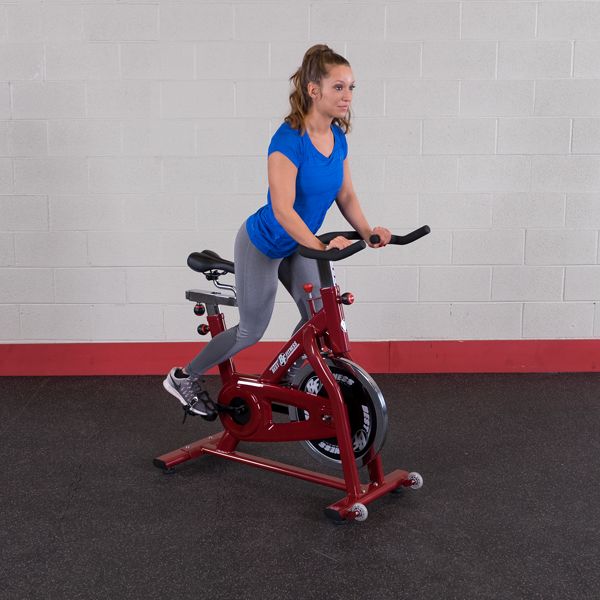 Best Fitness BFSB5 Chain Indoor Exercise Bike - woman on indoor training