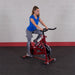 Best Fitness BFSB5 Chain Indoor Exercise Bike - woman on the actual product working out 