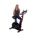 Best Fitness BFUB1 Upright Bike - with woman standing behind the actual product